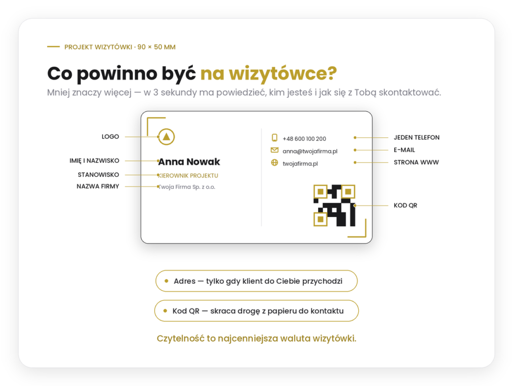Co powinno znaleźć się na wizytówce firmowej?