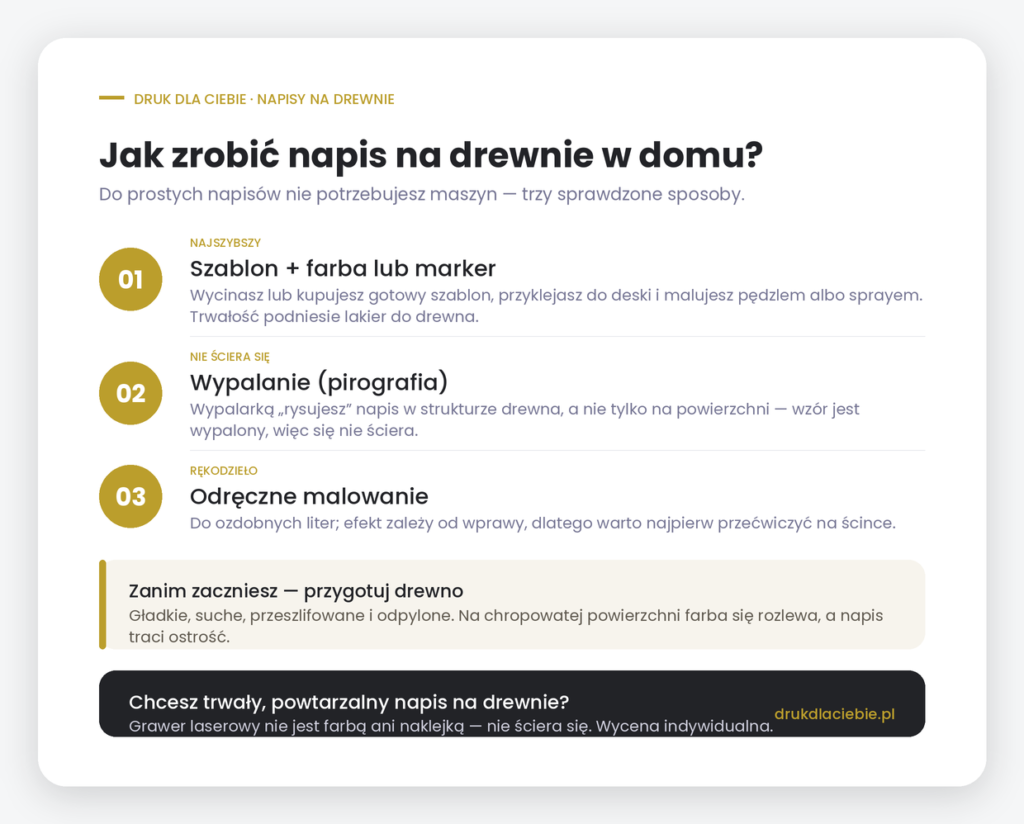Napis na drewnie