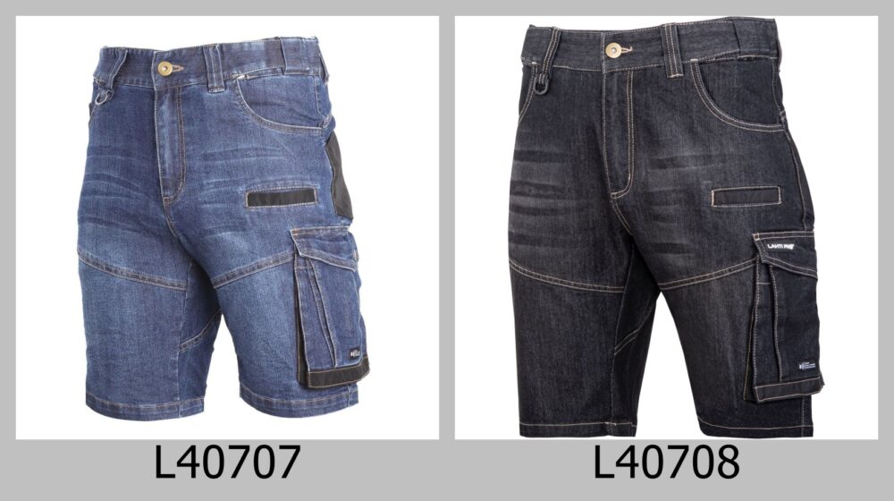 Spodenki jeansowe krótkie slim fit Lahti Pro L40707 z Twoim nadrukiem