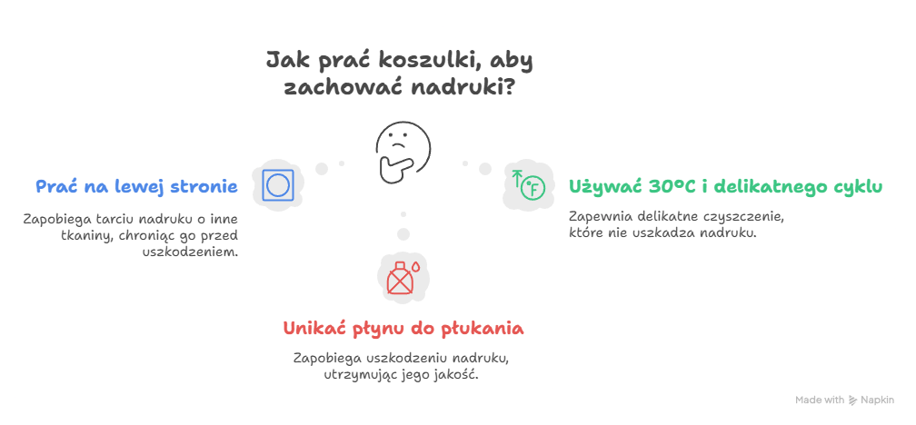 jak prać koszulki z nadrukiem