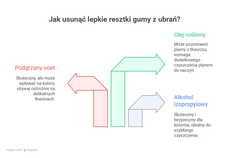 jak usunąć resztki gumy z ubrań