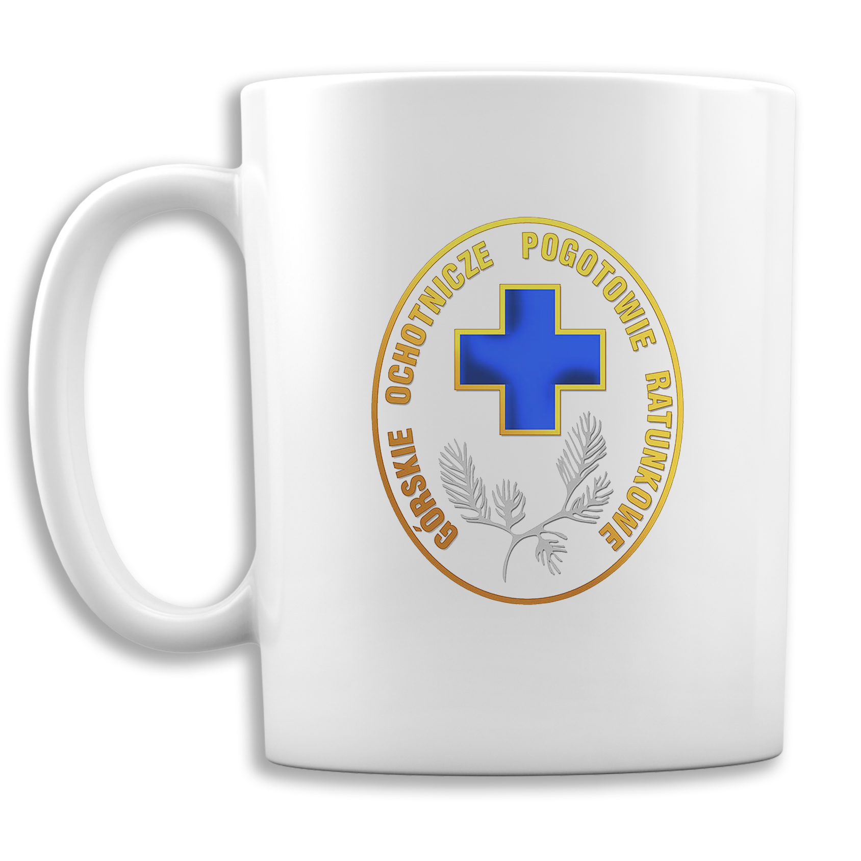 Biały Kubek ceramiczny 330ml PREMIUM Personalizowany z logo dla WOPR / TOPR / GOPR / Personel Medyczny / Ratownictwo Medyczne