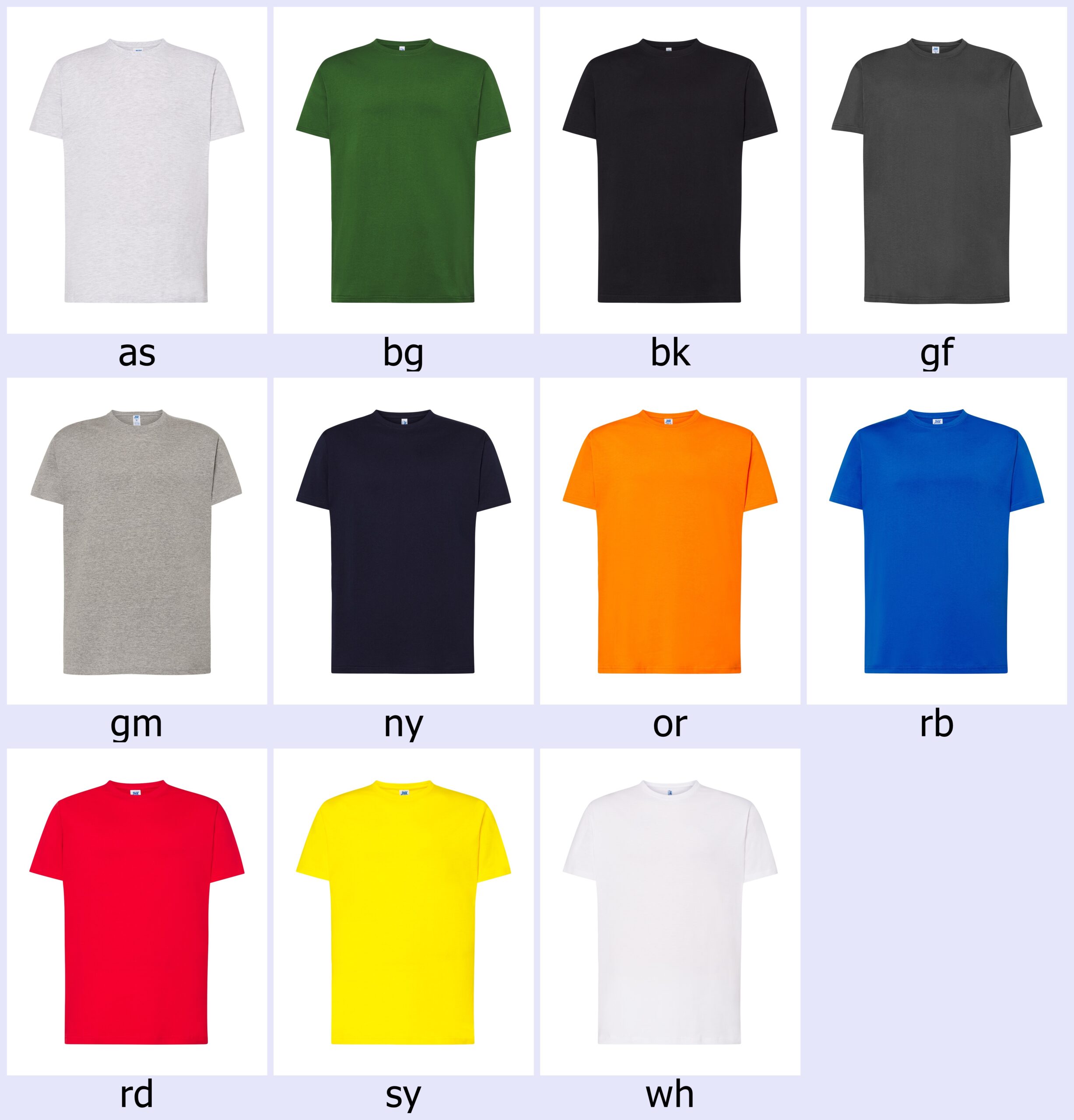 Koszulka JHK TSRA170 170g męska uniseks z nadrukiem