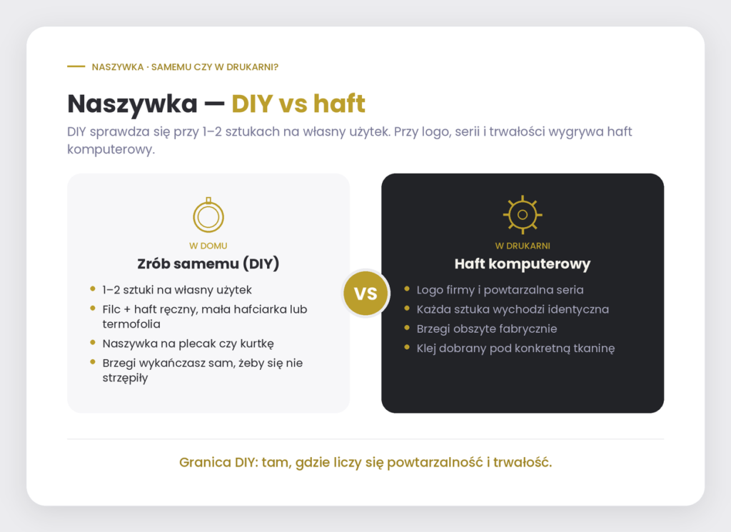 Naszywka - DIY vs haft